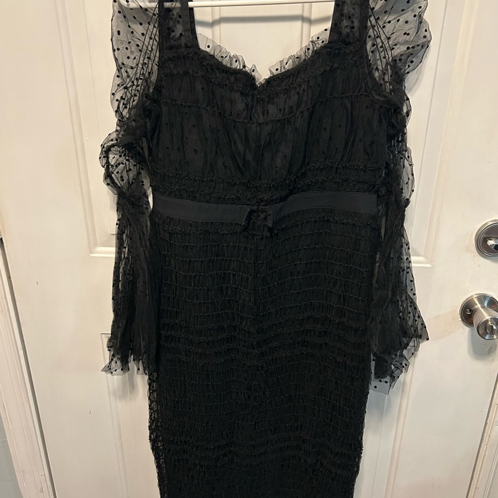 Elegant Black Lace Mesh VENUS Dress - Picture 5 of 6